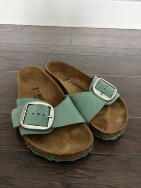 Turquoise Birkenstock Madrid leather sandal size EU 38.